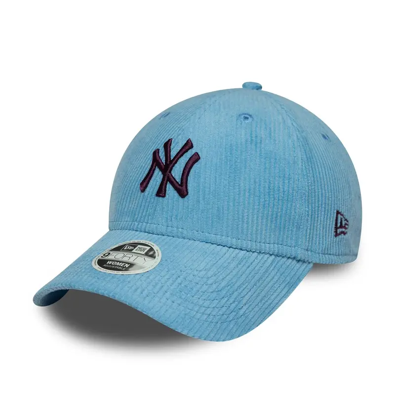 New York Yankees Womens MLB Cord Pastel Blue 9FORTY Adjustable Cap