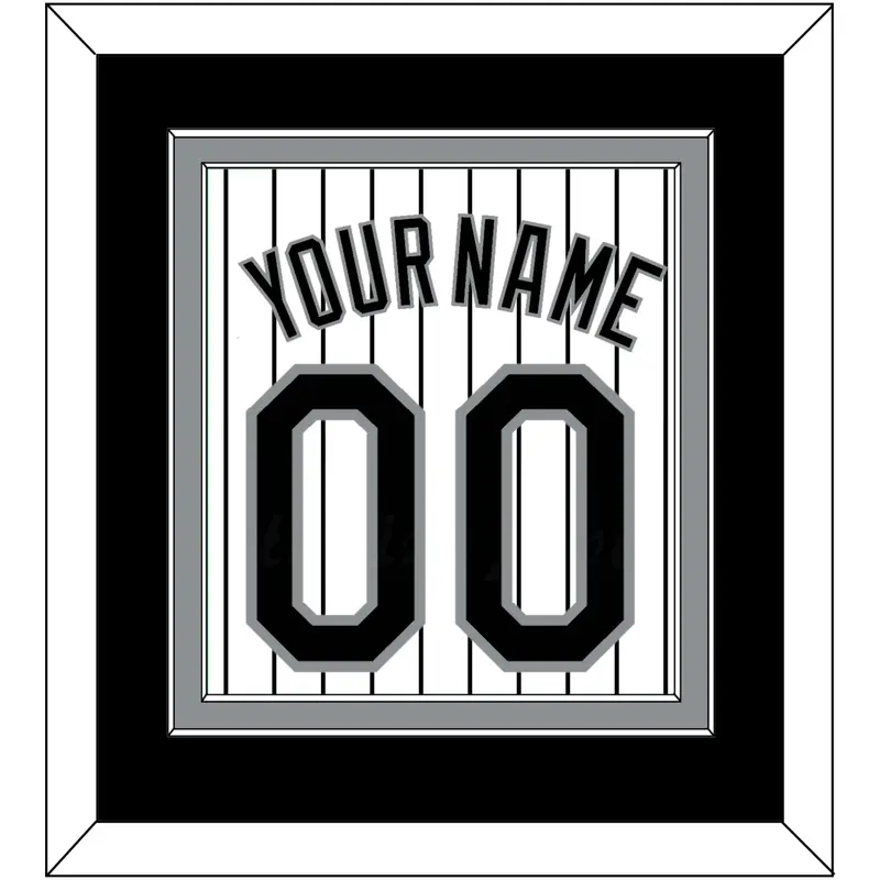 Chicago Name & Number - Home White Pinstripes - Double Mat 2