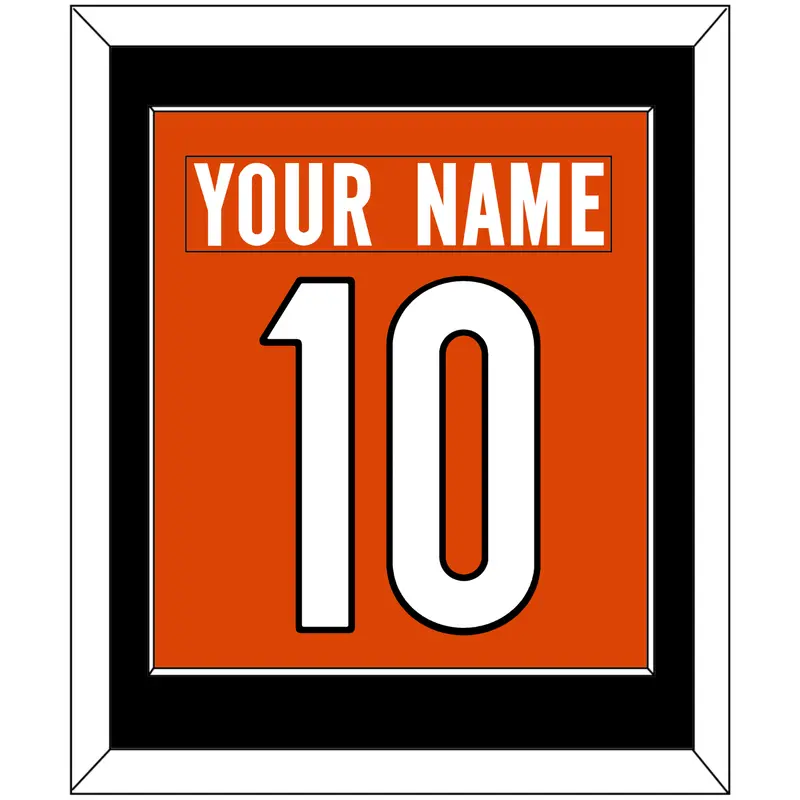 Cincinnati Nameplate & Number (Back) Combined - Alternate Orange - Single Mat 2