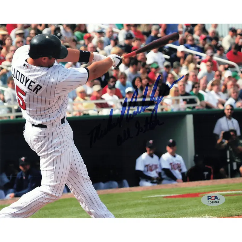 MICHAEL CUDDYER signed 8x10 photo PSA/DNA Minnesota Twins Autographed