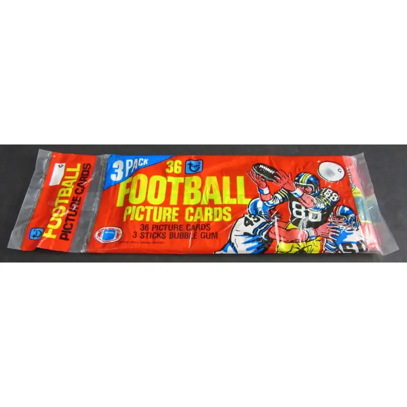 1980 Topps Football Unopened Wax Pack Rack Pack (Authenticate)