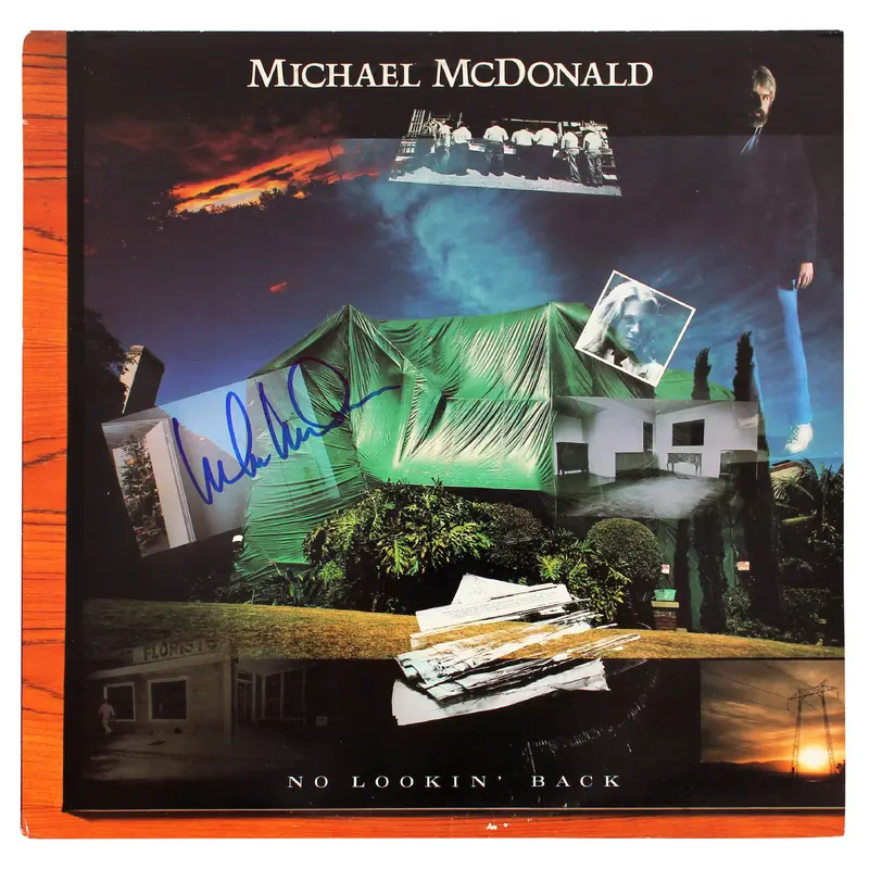 Michael McDonald Authentic Signed No Lookin Back Album Cover BAS #BG83059