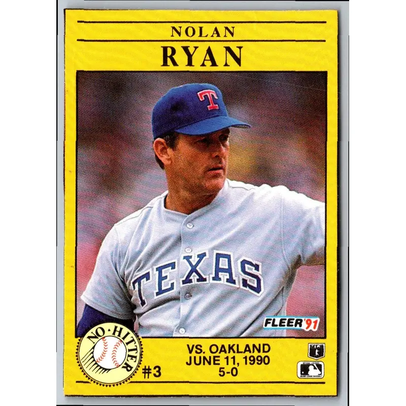 1991 Fleer Box Cards Nolan Ryan #3