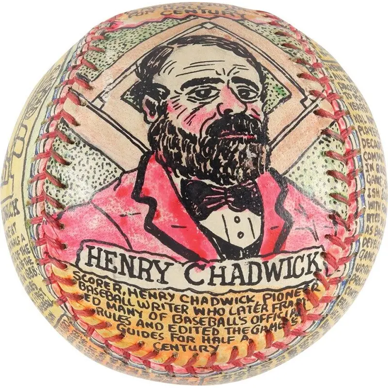 Henry Chadwick Hand Painted George Sosnak Folk Art Baseball Hall Of Fame