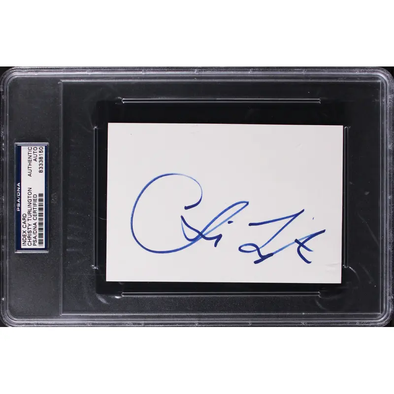 Christy Turlington Super Model Authentic Signed 4x6 Index Card PSA/DNA Slabbed