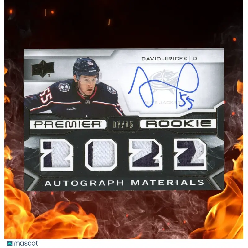 2022-23 Upper Deck Premier DAVID JIRICEK Rookie Patch Auto /15 Gold Spectrum