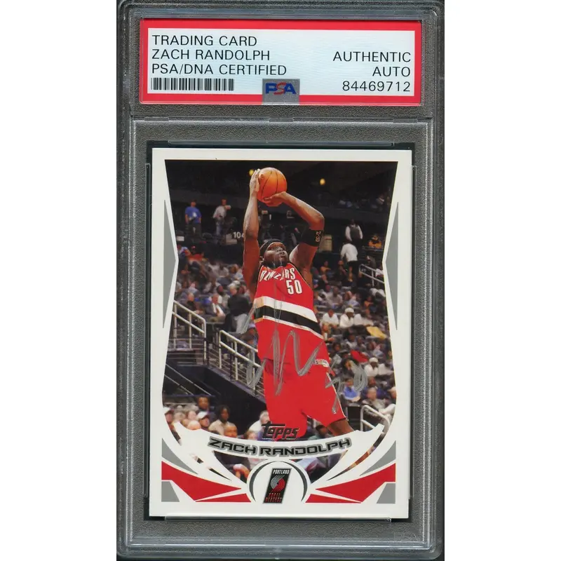 2004 Topps #190 Zach Randolph signed Card Auto PSA Slabbed Trailblazers