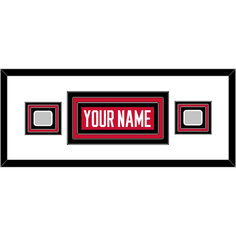 Chicago Nameplate & 2 Stanley Cup Champions Patches - Home Red (2007-2017) - Triple Mat 2