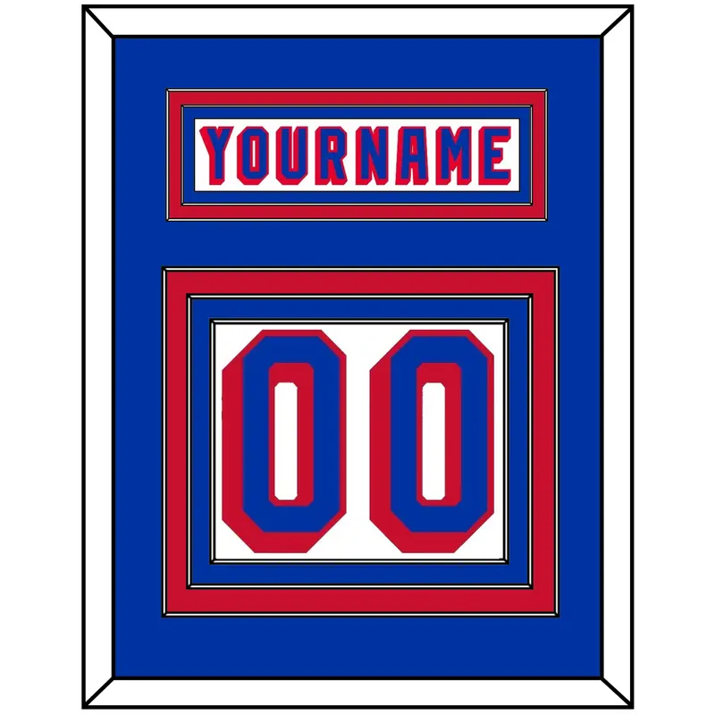 New York Nameplate & Number (Back) - Home White (1978-1990) - Triple Mat 2