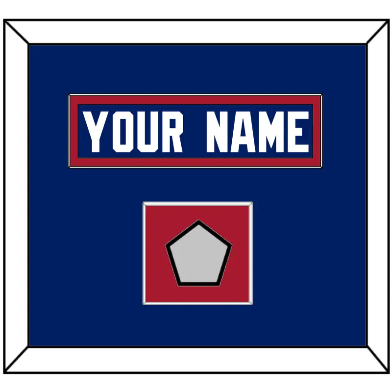 New York Nameplate & Super Bowl Jersey Patch - Home Blue - Single Mat 2