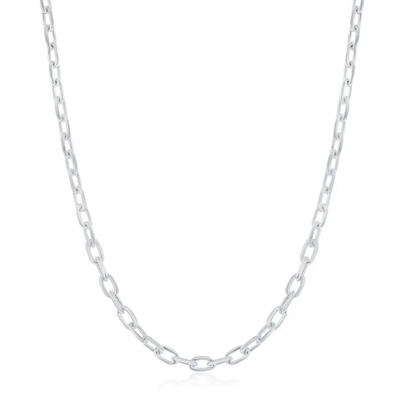 Sterling Silver 3.5mm Anchor Chain - Rhodium Plated