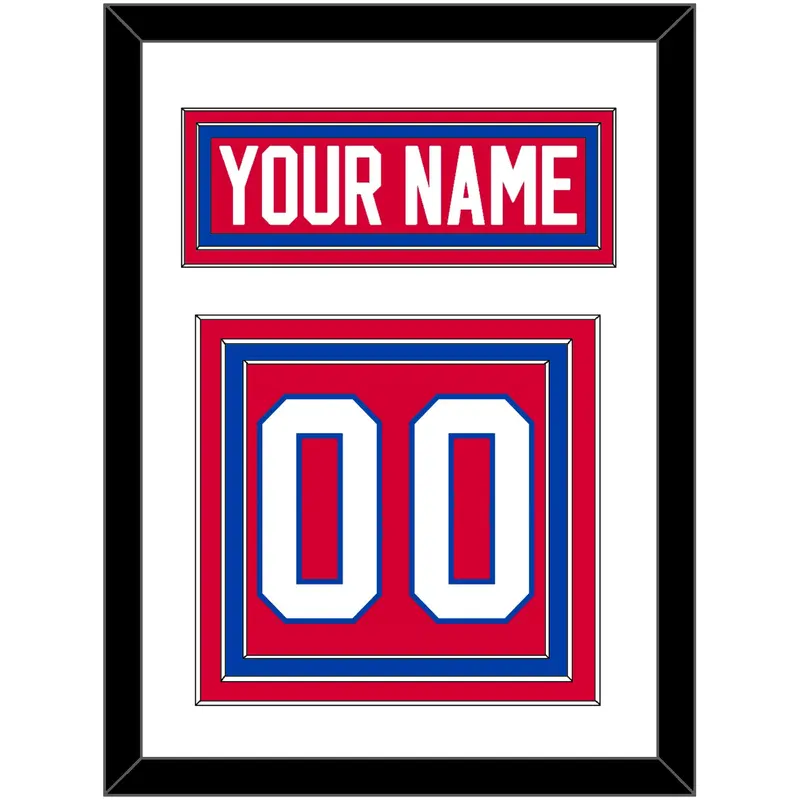 Washington Nameplate & Number (Back) - Road Red (1979-1987) - Triple Mat 1