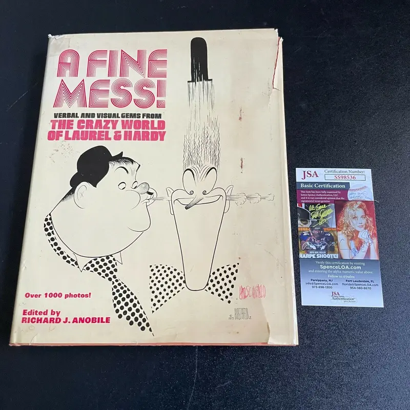Al Hirschfeld Signed Laurel & Hardy Book Caricaturist With JSA COA