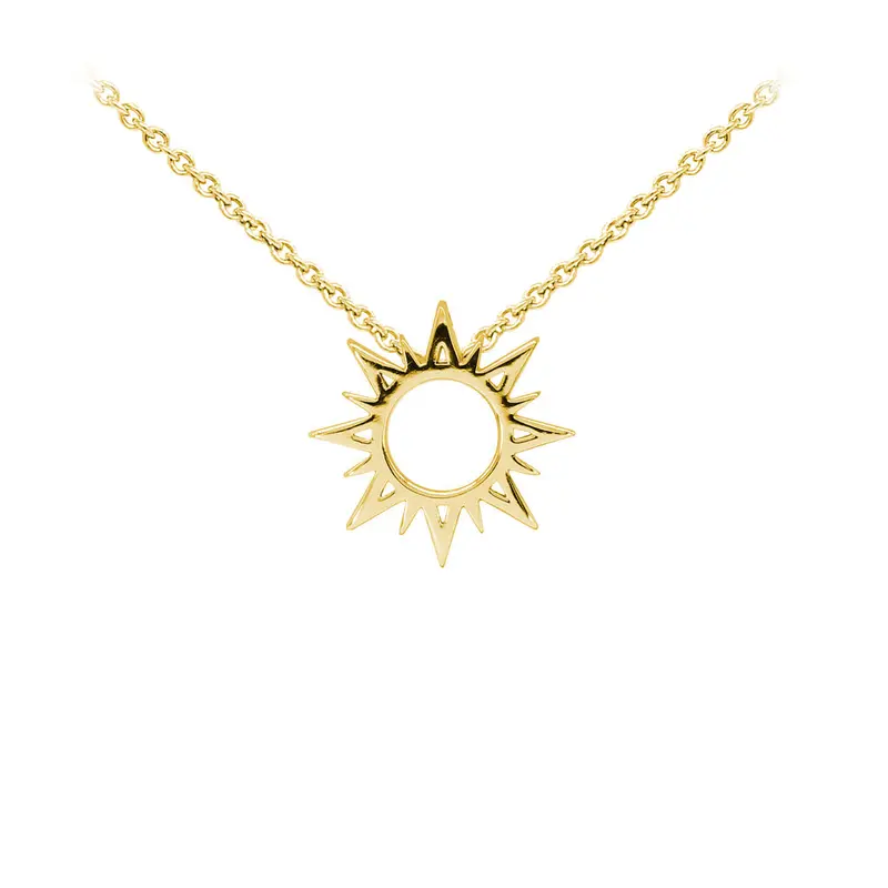 Sunburst Sterling Silver Dainty Necklace