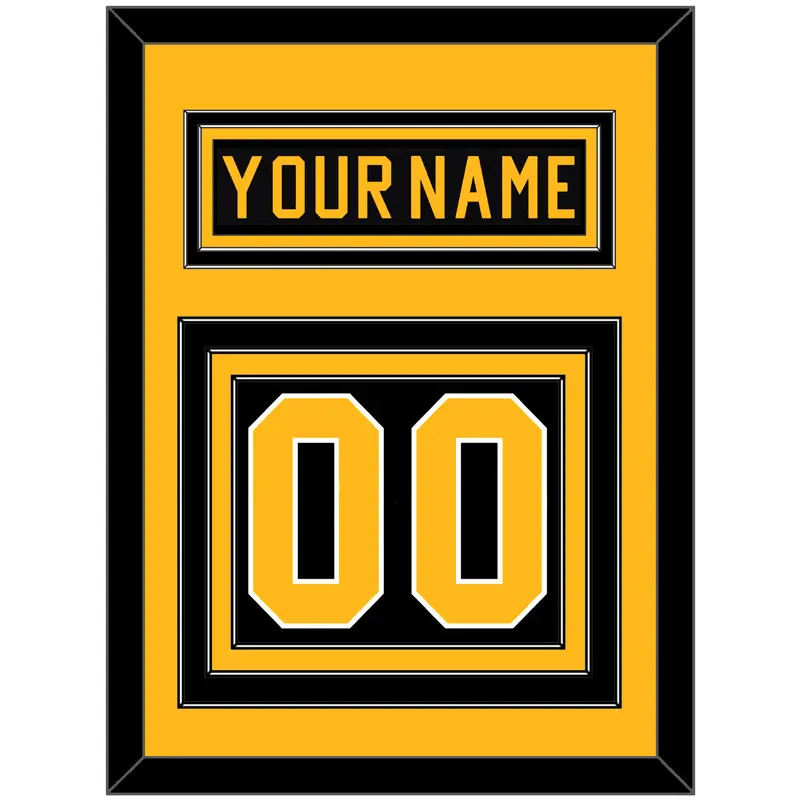 Pittsburgh Nameplate & Number (Back) - Road Black (1981-1984) - Triple Mat 3