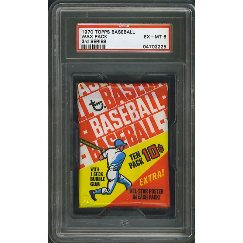 1970 Topps Baseball Unopened Series 3 Wax Pack PSA 6