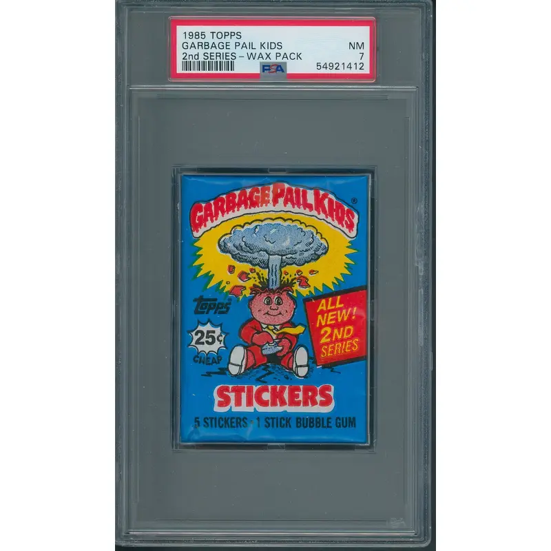 1985 Topps Garbage Pail Kids Unopened 2nd Series Wax Pack PSA 7 (w/ price)